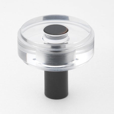 Gliderite Hardware 1-1/2 in. Clear Acrylic Knob Oil Rubbed Bronze, 10PK 5828-ORB-10